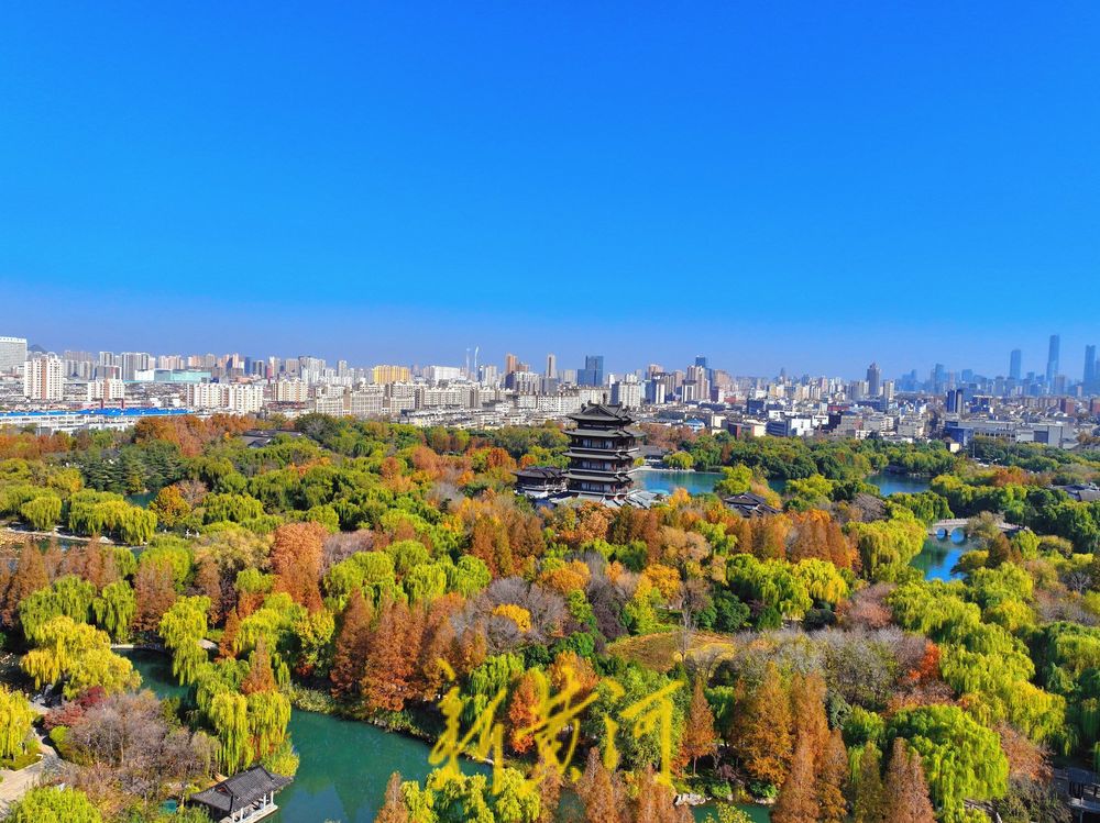 大明湖进入冬日多彩斑斓季，绘就泉城绝美画卷