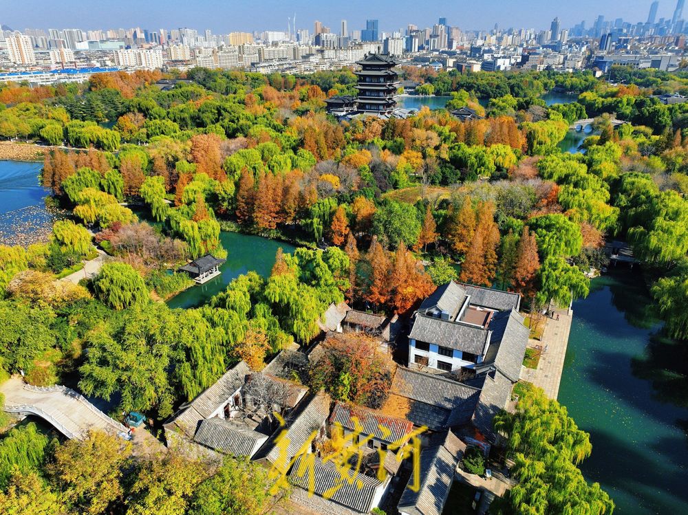 大明湖进入冬日多彩斑斓季，绘就泉城绝美画卷